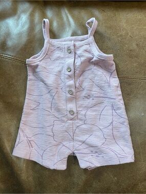 Carter's Pale Pink Knit Tank Romper with Straps